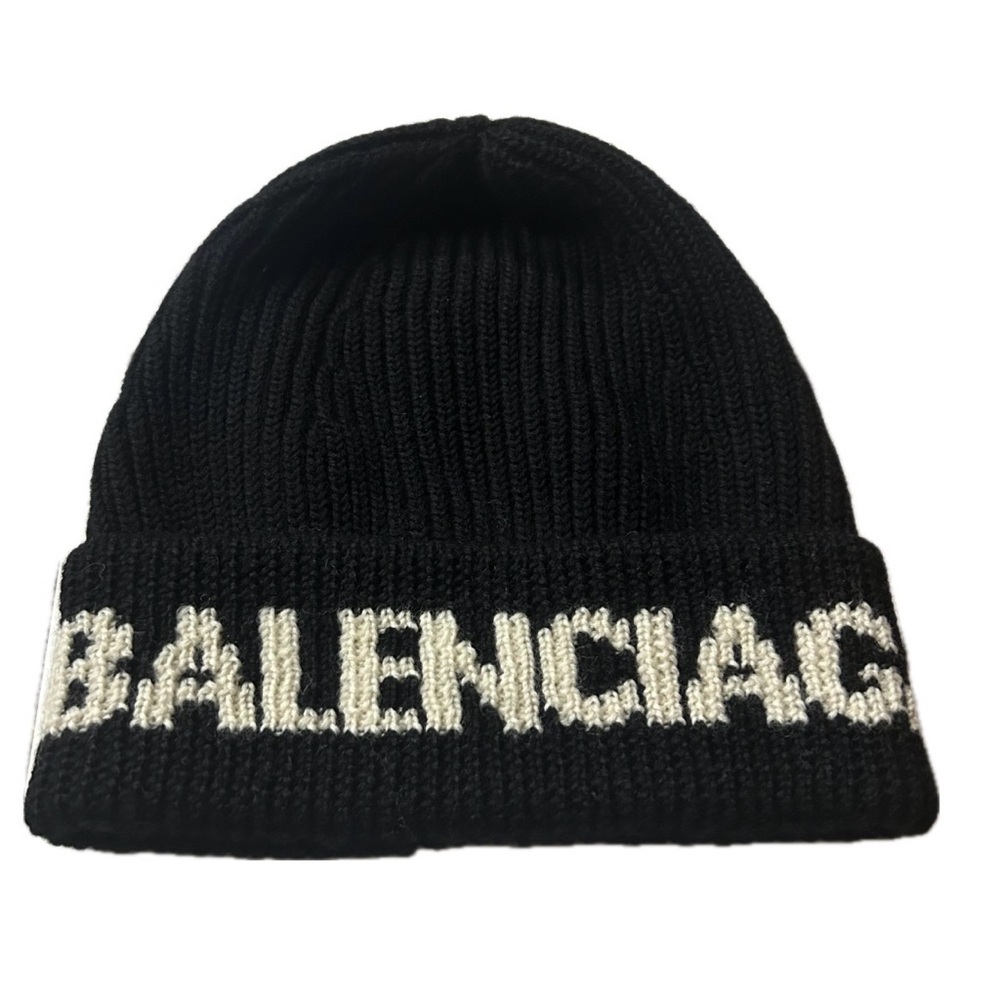 Balenciaga Black Ribbed Knit Beanies Unifit 💯Authentic Guaranteed
